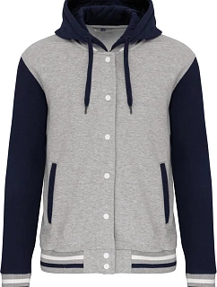 Kariban K 4003 Unisex bunda s kapucí "Teddy" 20.4003 oxford grey/navy/white