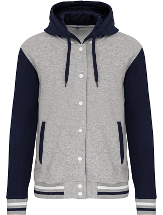 Kariban K 4003 Unisex bunda s kapucí "Teddy" 20.4003 oxford grey/navy/white