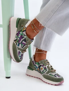 Dámské kožené tenisky na platformě Maciejka 06390-09 seledýnové