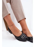 Kožené Baletky S Ozdobou D&A MK51-059 Černé Kožené Baletky S Ozdobou D&A MK51-059 Černé