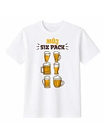 Pánské bavlněné tričko s potiskem - MŮJ SIX PACK - bílé Pánské bavlněné tričko s potiskem - MŮJ SIX PACK - bílé