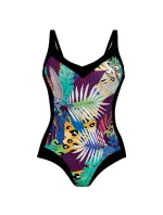 Jednodílné dámské plavky 7373 M1 černé s potiskem - Anita