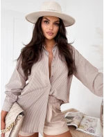 Dámské oversize tričko BLISS beige FashionStreet DY0349