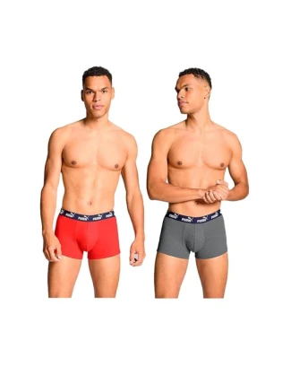 Pánské boxerky Puma 2-Pack červená šedá pohodlná bavlna Pánské boxerky Puma 2-Pack červená šedá pohodlná bavlna