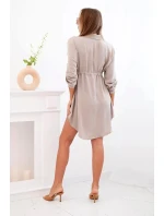 Šaty se zapínáním na knoflíky a zavazováním v pase fango