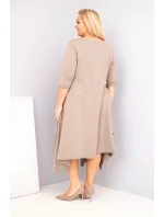 Dámská bavlněná sukýnka Plus Size s asymetrickým spodním lemem fango