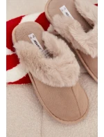Dámské pantofle s kožíškem – béžové Carisse Dámské pantofle s kožíškem – béžové Carisse