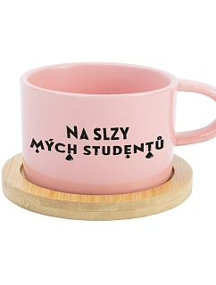 NA SLZY MÝCH STUDENTŮ - růžový hrníček makronka 200 ml