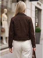 Dámská džínová přechodová bunda, hnědá, FashionStreet TY5902 Dámská džínová přechodová bunda, hnědá, FashionStreet TY5902