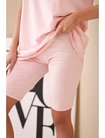 Dámský bavlněný komplet s krátkým rukávem a šortkami žlutý Dámský bavlněný komplet s krátkým rukávem a šortkami žlutý