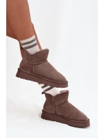 Sněhule z přírodního semiše s kožíškem Vinceza 97961 hnědé