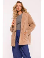 M808 Oříznuté teddy sako - béžové M808 Oříznuté teddy sako - béžové