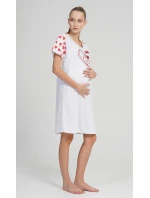 Dámská noční košile mateřská Love Světle šedá s potiskem - Vienetta Dámská noční košile mateřská Love Světle šedá s potiskem - Vienetta
