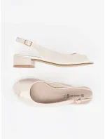 Trendy dámské Jasnobeżowy  sandály na širokém podpatku