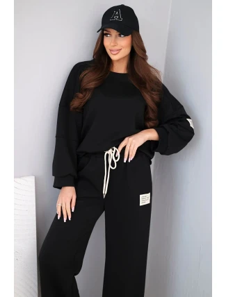 Dámská souprava máslo mikina + kalhoty černý