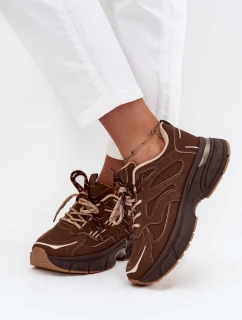 Dámské sportovní tenisky s dvojím šněrováním čokoládové Annelie