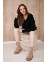 Svetr s výstřihem do V černý Svetr s výstřihem do V černý