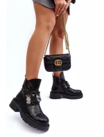 Boty Na Plochém Podpatku A Platformě Sztyblety Černé Linestta Boty Na Plochém Podpatku A Platformě Sztyblety Černé Linestta