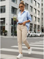 Dámské džíny mom fit s vysokým pasem béžové DSTREET UY2896