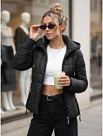 Dámská prošívaná bunda s kapucí, černá, FashionStreet TY5857 Dámská prošívaná bunda s kapucí, černá, FashionStreet TY5857