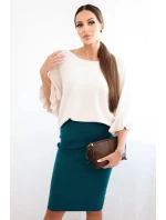 Dámská sukně z elastického viskózového úpletu mořská