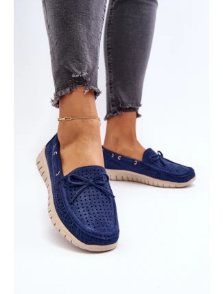 Dámské mokasíny s mašlí tmavě modré Reece Dámské mokasíny s mašlí tmavě modré Reece