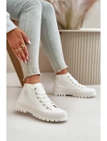 Dámské Tenisky S Kotníkovou Šněrovací Big Star OO274009 Bílé