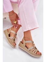 Dámské Sandály Na Klínu S Ozdobami Béžové Inblu RV000015 Dámské Sandály Na Klínu S Ozdobami Béžové Inblu RV000015