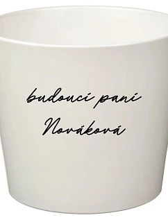Bílý keramický květináč - budoucí paní - velký