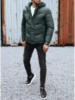 Pánská zimní bunda s odepínací kapucí zelená FashionStreet TX4832 Pánská zimní bunda s odepínací kapucí zelená FashionStreet TX4832