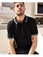 Daiber JN 1306 Pánské těžké piqué polo s proužky 02.1306 black/white/turquoise Daiber JN 1306 Pánské těžké piqué polo s proužky 02.1306 black/white/turquoise