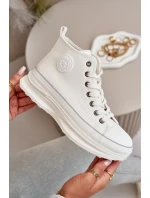 Dámské Tenisky Na Platformě Eko Kůže Big Star OO274064 Bílé