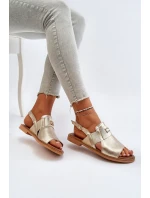 Dámské kožené sandály Zazoo zlaté