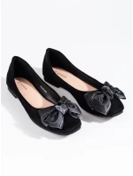 Stylové černé dámské  baleríny bez podpatku