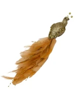 OZDOBNÝ PTÁČEK NA KLIPU 38CM ZLATÝ