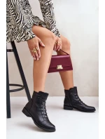 Zateplené dámské boty na plochém podpatku černé Labise