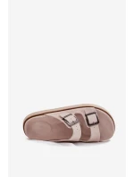 Dámské Semišové Pantofle S Přezkami Béžové D.Franklin DFSH405001