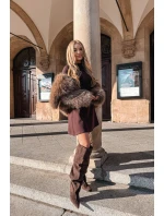 Dámské kozačky na jehlovém podpatku bez zapínání v čokoládové barvě Mavilla