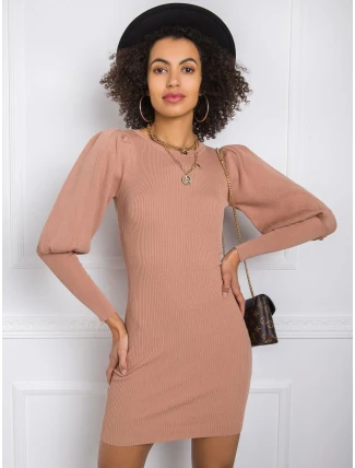 Šaty EM SK PL3850.66P světle hnědá Šaty EM SK PL3850.66P světle hnědá