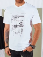 Pánské bílé tričko s potiskem FashionStreet RX5429