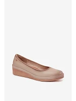 Kožené dámské polobotky na platformě Vinceza Béžové