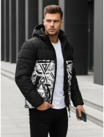 Pánská prošívaná zimní bunda s kapucí černá FashionStreet TX5131