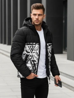 Pánská prošívaná zimní bunda s kapucí černá FashionStreet TX5131