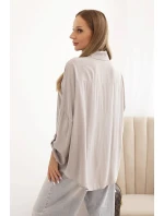 Dámská košile s viskózou, ozdobnými knoflíky a límečkem fango