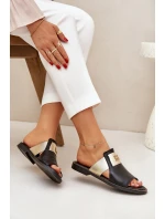 Elegantní Pantofle Z Přírodní Kůže Na Plochém Podpatku Zazoo 40423 Černé Elegantní Pantofle Z Přírodní Kůže Na Plochém Podpatku Zazoo 40423 Černé