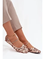Dámské baleríny zdobené flitry Terlina – šampaňsko-růžové