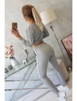 Sada s ozdobnými stuhami šedá