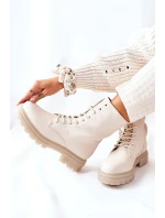 Kotníkové Ploché Workery Boty Béžové Rozelle Kotníkové Ploché Workery Boty Béžové Rozelle