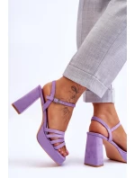 Dámské semišové sandály na platformě fialove Verda