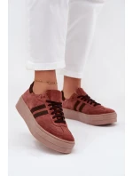 Dámské semišové tenisky na platformě Zazoo N1068S2 Hnědé Dámské semišové tenisky na platformě Zazoo N1068S2 Hnědé